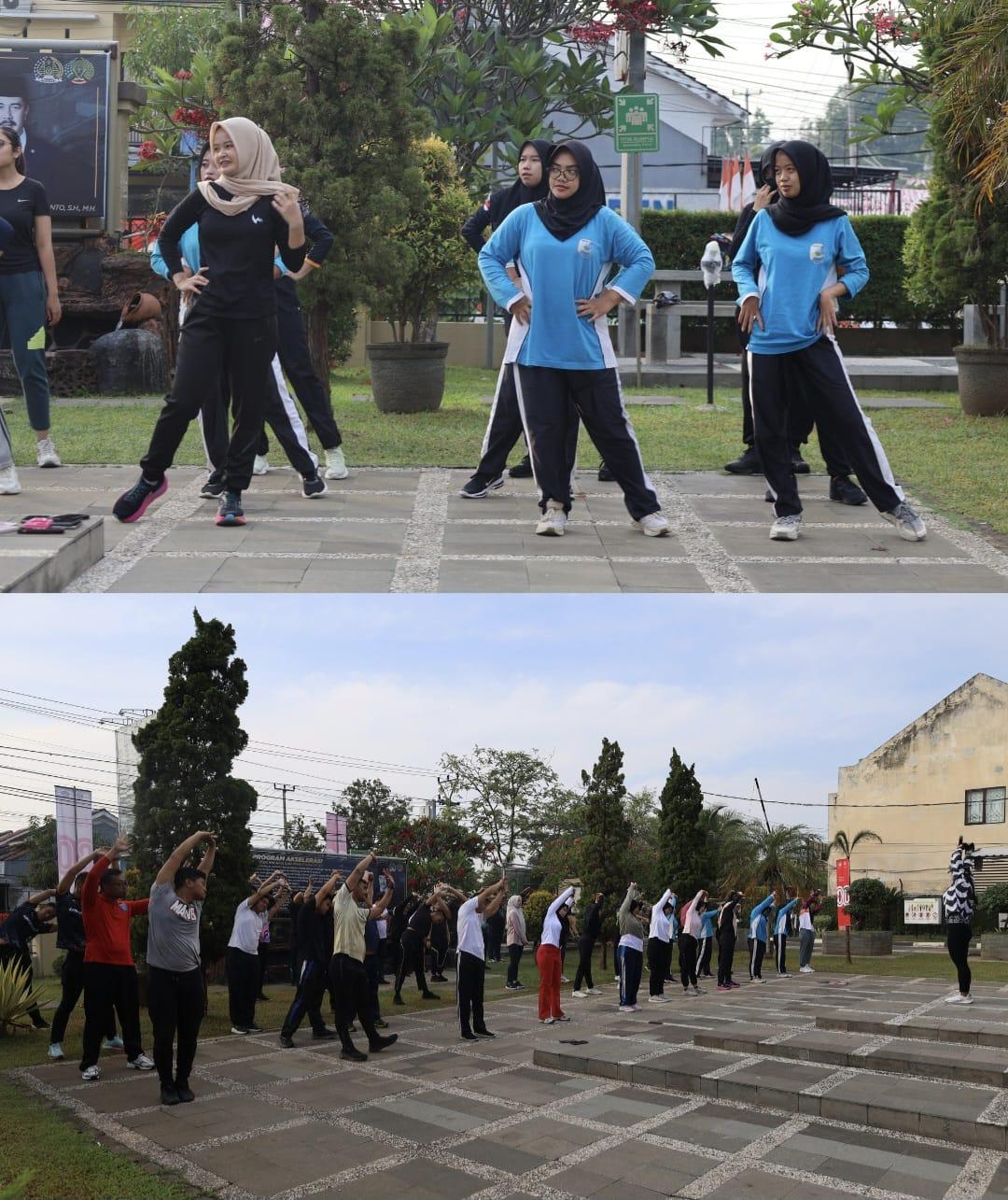 Kantor Imigrasi Kelas I TPI Cirebon melaksanakan kegiatan senam pagi bersama yang dikuti oleh seluruh pegawai, staf, dan Kepala Kantor.